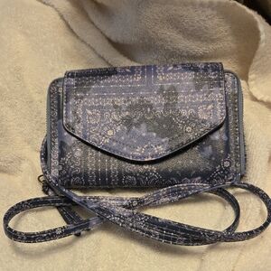 SAFE KEEPER Elegant Navy Patterned Crossbody Bag GUC